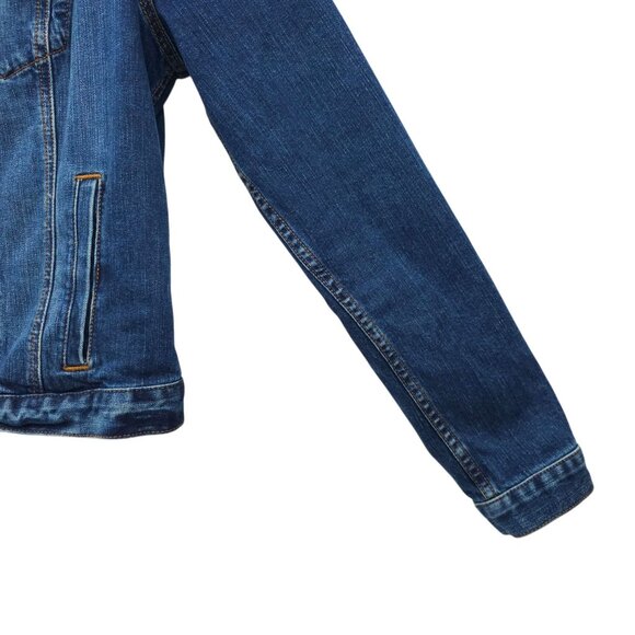 LOFT Denim Western Jacket Womens L Button Front Cropped Long Sleeve Pockets - Picture 11 of 16